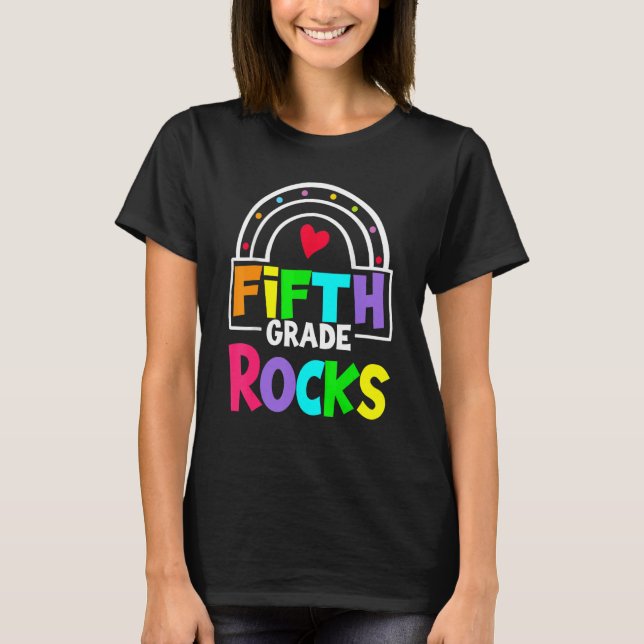 Camiseta Quinto Grado Roca Arcoiris 5º Grado De Vuelta A La (Anverso)