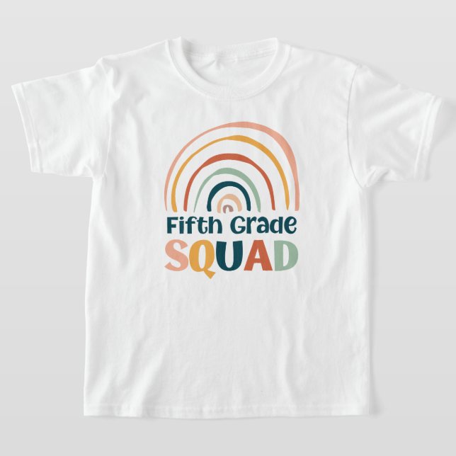 Camiseta Quinto grado Squad retro boho arcoiris colorido (Distribución)