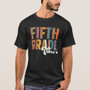 Camiseta Quinto Grado Vibes De Vuelta Al Chica Escolar Leop