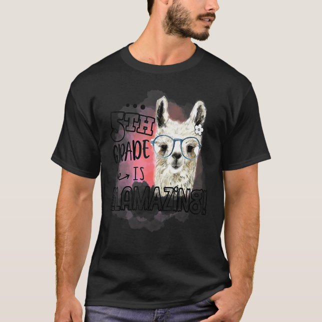 Camiseta Quinto Quinto Grado Llama Maestra (Anverso)