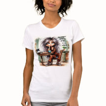 Quirky Café Lady Daydreamin' T-Shirt
