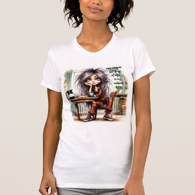 Camiseta Quirky Café Lady Daydreamin' T-Shirt (Anverso)