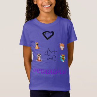 Camiseta Quirky Cat Collage Purple Kids