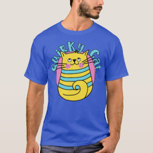 Camiseta Quirky Cat Rayas Azules Cat