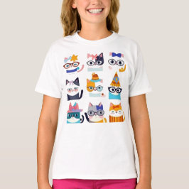 Camiseta Quirky Cat Whimsical Feline Art para los amantes d