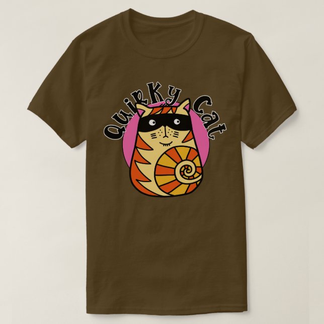 Camiseta Quirky Kat Naranja Gato a rayas (Diseño del anverso)