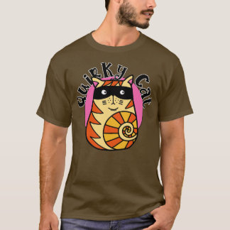Camiseta Quirky Kat Naranja Gato a rayas