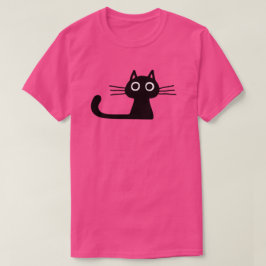Camiseta Quirky lindo gato negro gatito con largos sacudido