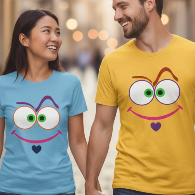 Camiseta Quirky Minimalist Smiley Face Heart Graphic Art (Subido por el creador)