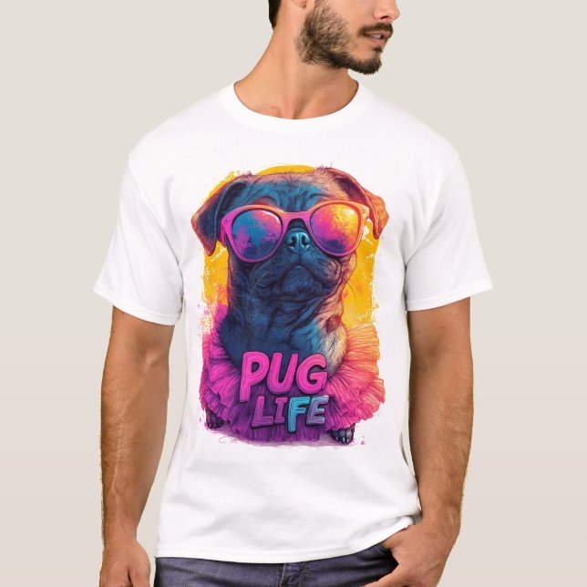 Camiseta Quirky Pug en Tutu - Pug Life Design (Anverso)