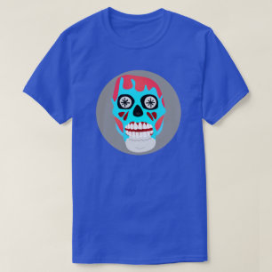 CAMISETA QUIRKY RED Y AZUL ZOMBIE SKULL