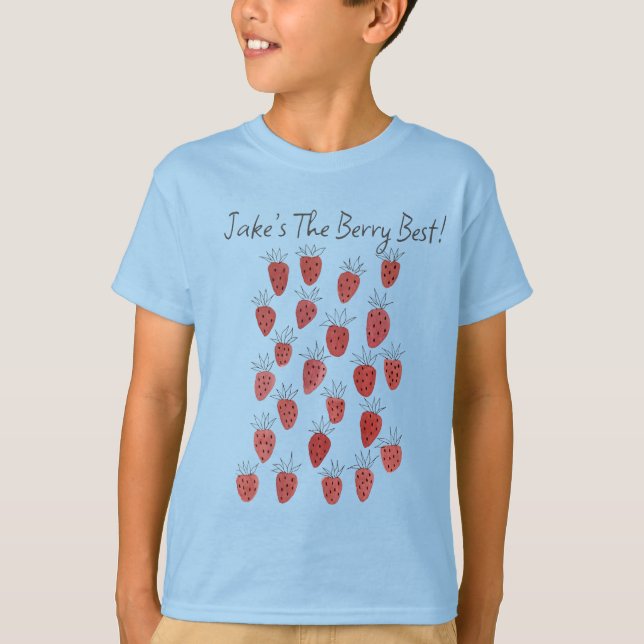Camiseta Quirky Strawberry Pattern Boy's T-Shirt (Anverso)