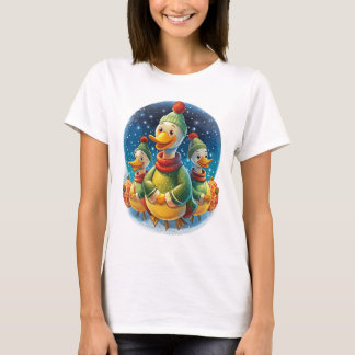 Camiseta Quirky Winter Ducks