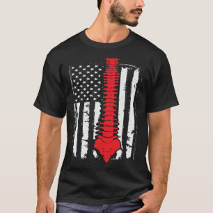 Camiseta quiroprácticos bandera de EE. UU. columnas para qu