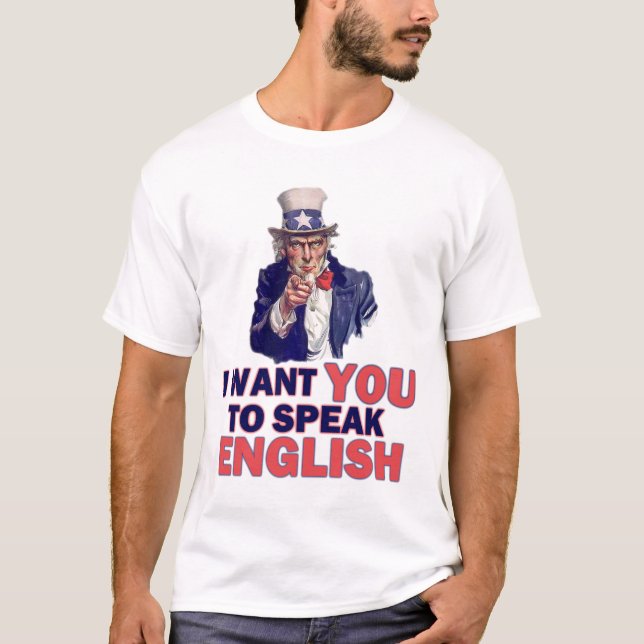 Camiseta Quisiera que usted hablara inglés (Anverso)