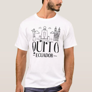 Camiseta Quito Ecuador Mapa de la línea aérea de la ciudad
