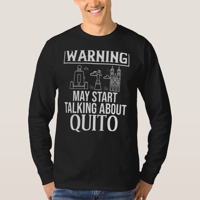 Camiseta Quito: Viaje del mapa de la ciudad de Ecuador (Anverso)