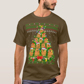 Camiseta Quokka árbol de la luz navideña Santa Quokka Crist