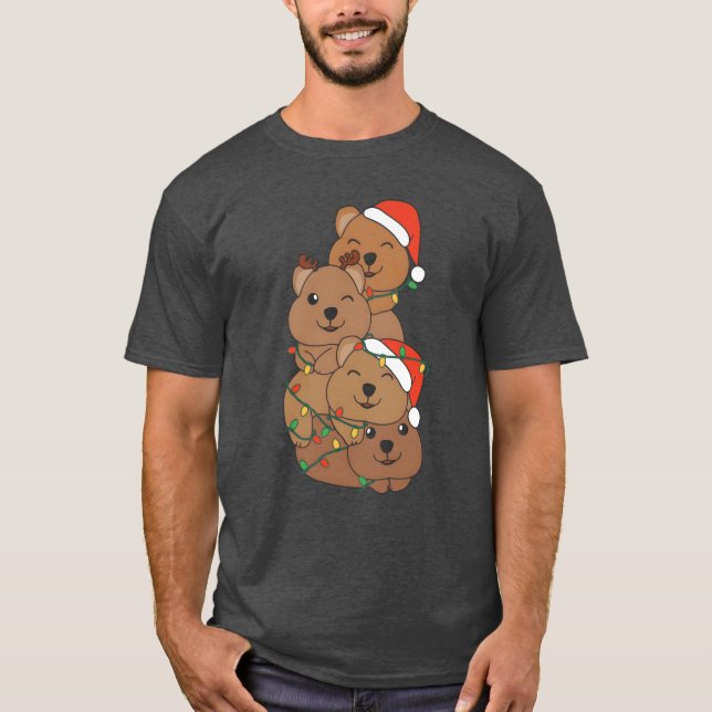 Camiseta Quokka Christmasree Navidades Animales Quokkas fri (Anverso)