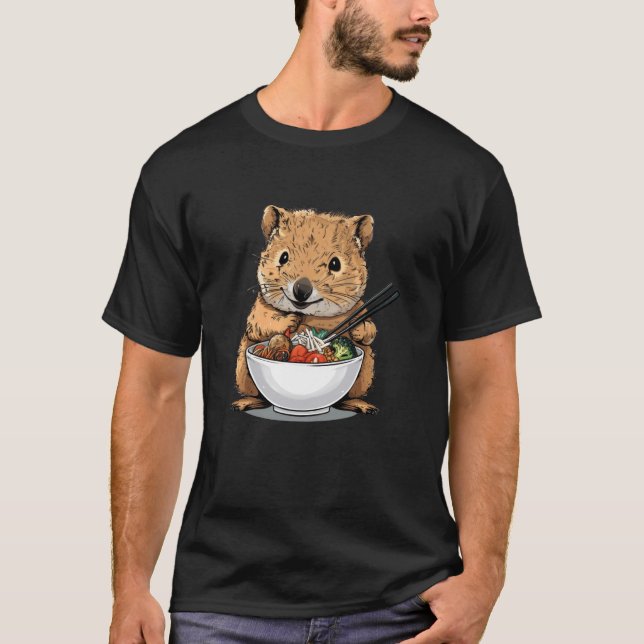 Camiseta Quokka comiendo bibimbap (Anverso)