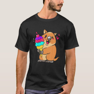 Camiseta Quokka Comiendo Helado Cute Quokka Para Niños