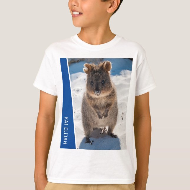 Camiseta Quokka Cute Animal on the Beach Australia Blue (Anverso)