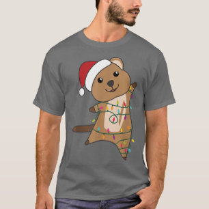 Camiseta Quokka Navidades Navidades Animales Hadas Luces Wi