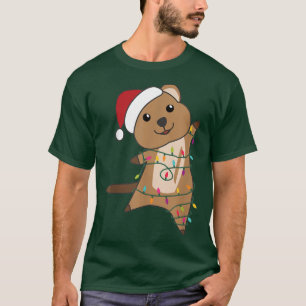 Camiseta Quokka Navidades Navidades Animales Hadas Luces Wi