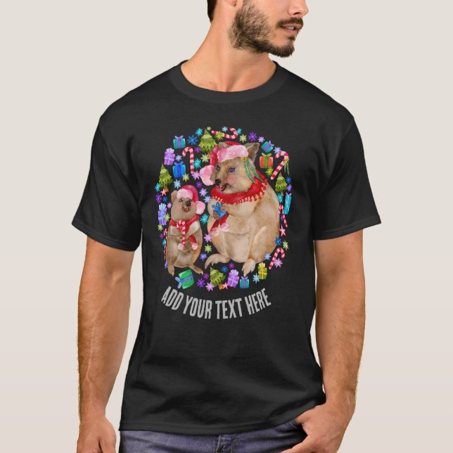 Camiseta Quokka Navidades personalizados Retro (Anverso)