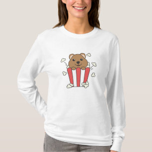 Camiseta Quokka Popcorn Time Animales Graciosos En Comida R