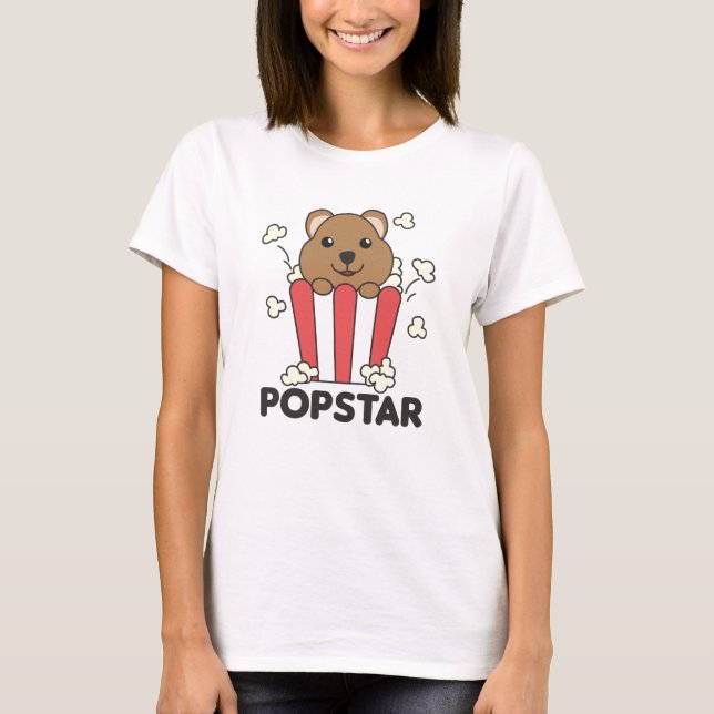 Camiseta Quokka Popcorn Time Animales Graciosos En Comida R (Anverso)