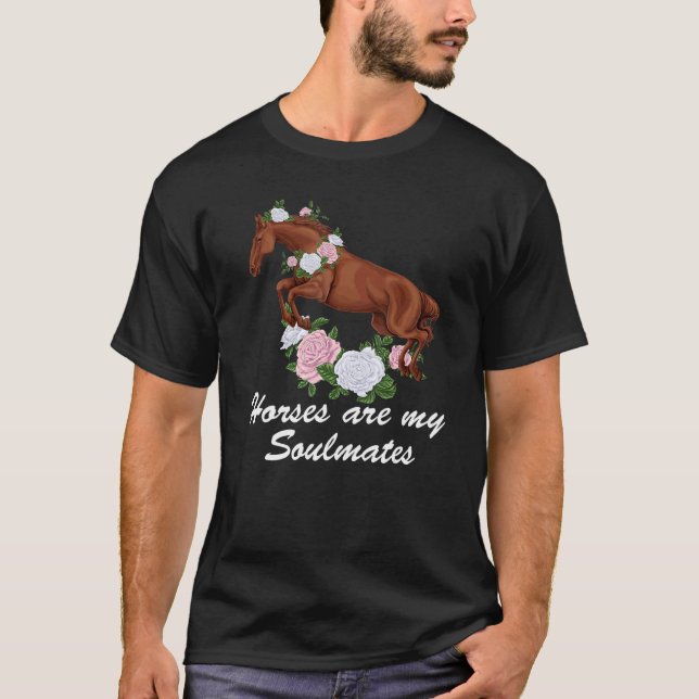 Camiseta Quote Horses Are My Soulmates Christian Equestrian (Anverso)