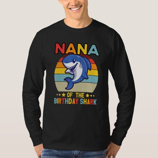 Camiseta Quote Nana Of The Bday Boy Shark Ocean Matching Fa (Anverso)