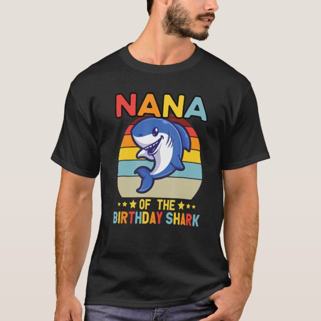 Camiseta Quote Nana Of The Bday Boy Shark Ocean Matching Fa (Anverso)