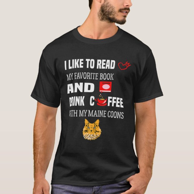 Camiseta Quote Read My Fav Book And Drink Coffee With My Ma (Anverso)