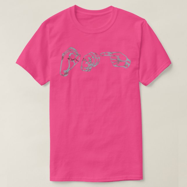 Camiseta quotOMGquot ASL mármol azul y gris (Diseño del anverso)