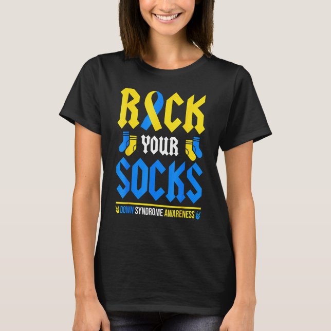 Camiseta R0ck Your Sock World Down Syndrome Awareness Day (Anverso)