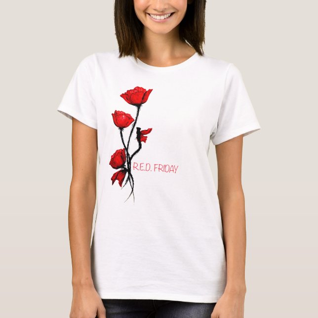 Camiseta R.E.D. Viernes rojo - recuerde cada uno desplegado (Anverso)