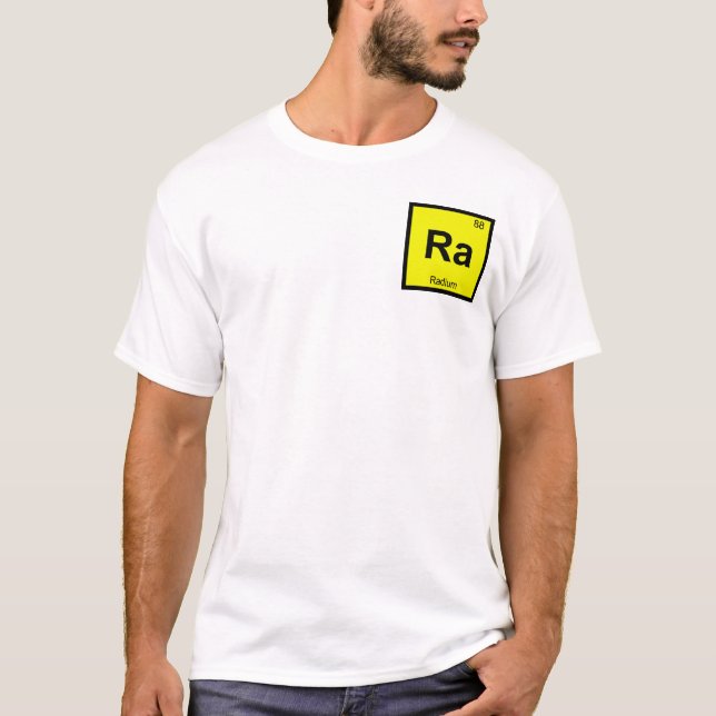 Camiseta Ra - Símbolo de tabla periódica de química radioló (Anverso)