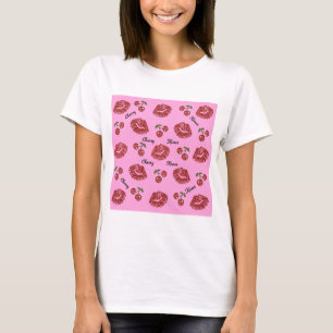 Camiseta RAB Rockabilly Besos de Cereza en Rosa