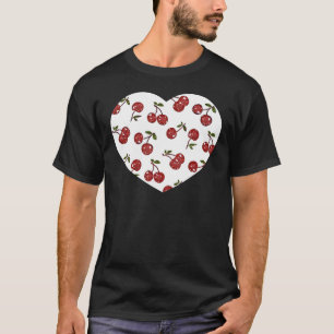 Camiseta RAB Rockabilly Cerezas Muy Cerezas En Blanco