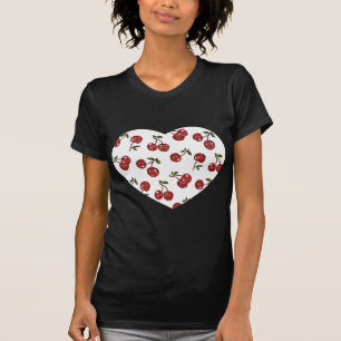 Camiseta RAB Rockabilly Cerezas Muy Cerezas En Blanco