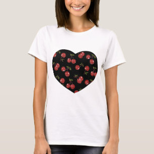 Camiseta RAB Rockabilly Cerezas Muy Cerezas En Negro