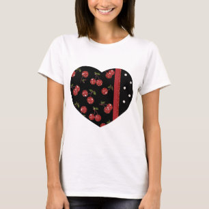 Camiseta RAB Rockabilly Cerezas Muy Cerezas Negro
