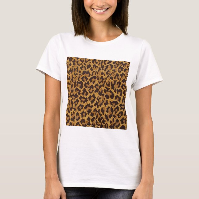 Camiseta RAB Rockabilly Estampado Leopardo Marrón Dorado (Anverso)