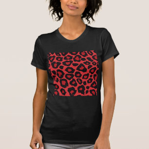 Camiseta RAB Rockabilly Estampado Leopardo Rojo Negro
