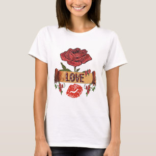 Camiseta RAB Rockabilly San Valentín Rosas, Amor y Pintalab