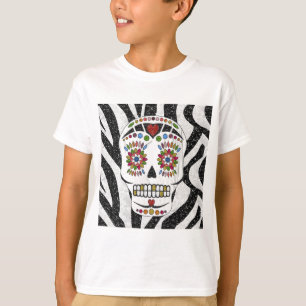 Camiseta RAB Rockabilly Sugar Skull en Estampado de Cebra
