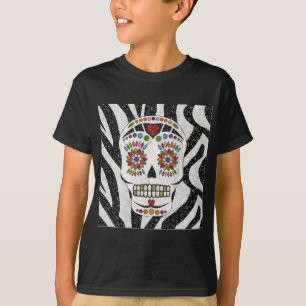 Camiseta RAB Rockabilly Sugar Skull en Estampado de Cebra