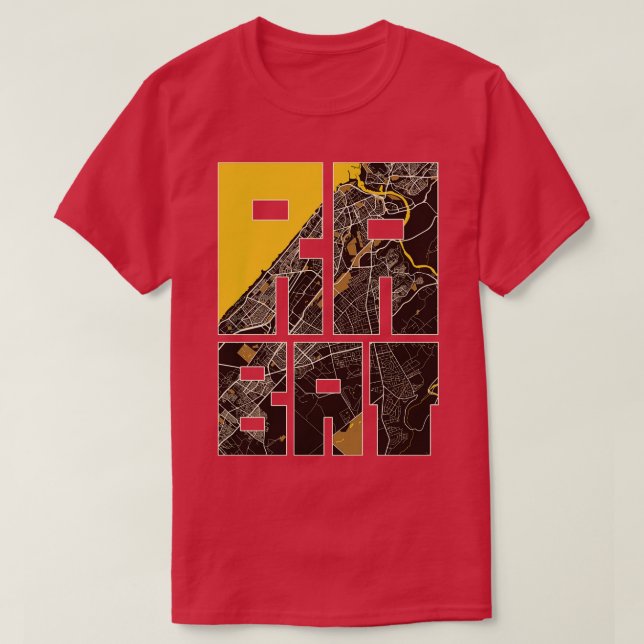 Camiseta Rabat Morocco City Map Typography Pastel (Diseño del anverso)